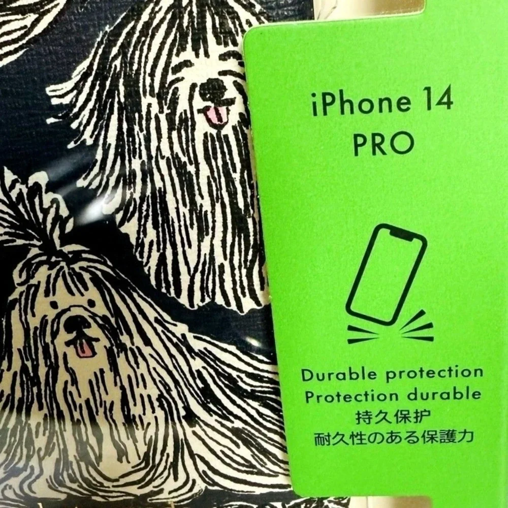Kate Spade iPhone 14 PRO Phone Case Black‎ Liquid Show Dog New